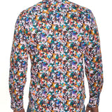 Como Vibrant Abstract Print Long Sleeve Button-Up Shirt