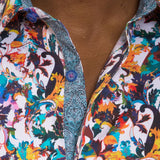Como Vibrant Abstract Print Long Sleeve Button-Up Shirt