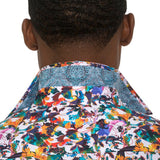 Como Vibrant Abstract Print Long Sleeve Button-Up Shirt