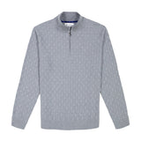 Gavino Long Sleeve Textured Quarter-Zip Sweater - Charcoal