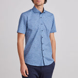 Printed Stretch Poplin S/S Sport Casual Shirt