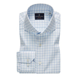 Twill Blue Check Print Sport Luxury Shirt