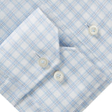 Twill Blue Check Print Sport Luxury Shirt