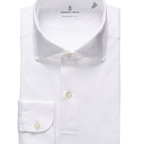 JAQUARD TEXTURED LONG SLEEVE KNIT POLO