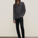 Craig Long Sleeve Slub Cotton Crew with Velvet Wash