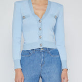 Taya Cropped V-Neck Cardigan