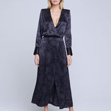 Gianni Faux Wrap Midi Dress