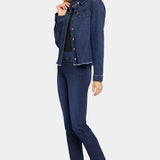 Stretch Frayed Hem Denim Jacket