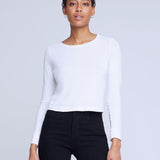 Benny Long Sleeves Crop Crew Neck Tee