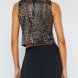 Yun Crystal Mock Neck Tank