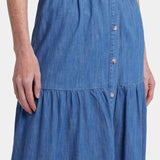 Tiered Maxi Skirt with Elastic