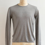 Long Sleeve Linen Blend Slub Crew With Roll Neck