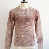 Long Sleeve Pointelle Mix Stitch Crew