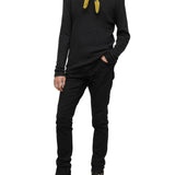 Regular Fit Long Sleeve Merino Silk Crew with Textured Stitch