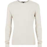 Regular Fit Long Sleeve Merino Silk Crew with Textured Stitch