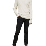 Regular Fit Long Sleeve Merino Silk Crew with Textured Stitch