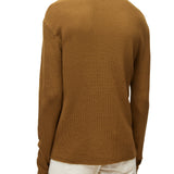 Regular Fit Long Sleeve Merino Silk Crew with Textured Stitch