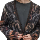 Easy Fit Cardigan with Space Dyed Animal Pattern