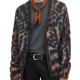 Easy Fit Cardigan with Space Dyed Animal Pattern