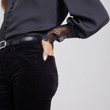 Ava Lace Cuff Blouse