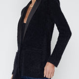 Baileigh Satin Lapel Knit Blazer
