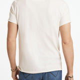 Short Sleeve Raw Edge Tee- Skull Embroidery