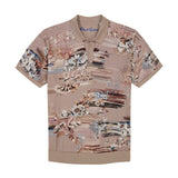 Bowden Abstract Pattern Knit Short Sleeves Polo Shirt