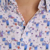Blue Hawaiian Long Sleeve Shirt