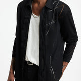 Long Sleeve Shirt with Burnout Lines