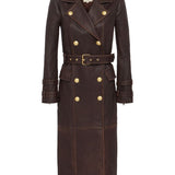 Celina Leather Trench Coat
