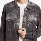 Arvon Cotton Crepe Shirt with Carbon Wash