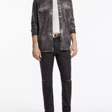 Arvon Cotton Crepe Shirt with Carbon Wash