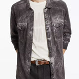 Arvon Cotton Crepe Shirt with Carbon Wash