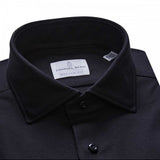 Black Solid Modern 4Flex Stretch Knit Shirt