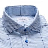 Blue & Navy Check Modern 4Flex Stretch Knit Shirt