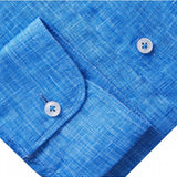 Blue Solid Linen Zephyr Washed Shirt