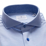 Blue Solid Long Sleeve Stretch Jersey