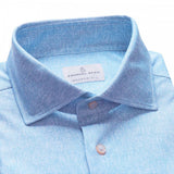 Blue Solid Modern 4Flex Stretch Knit Shirt