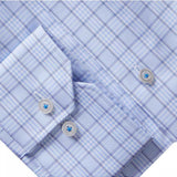 Blue & White check Twill Luxury Sport Shirt