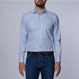 Blue & White check Twill Luxury Sport Shirt
