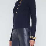 Sterling Jewel Button Collar Sweater