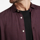 Long Sleeve Ross Sport Shirt with Geometric Repeat