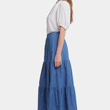Tiered Maxi Skirt with Elastic