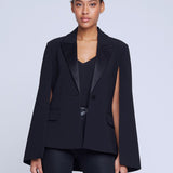 Christina Satin Lapel Cape