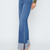 Miley High Rise Wide Leg Cuffed Jeans