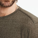 Long Sleeve Crew in Plaited Melange Jersey