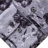 Grey & Black Floral Modern 4Flex Stretch Knit Shirt