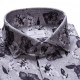 Grey & Black Floral Modern 4Flex Stretch Knit Shirt