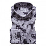 Grey & Black Floral Modern 4Flex Stretch Knit Shirt