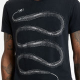 Short Sleeve Raw Edge Tee- Snake Bones